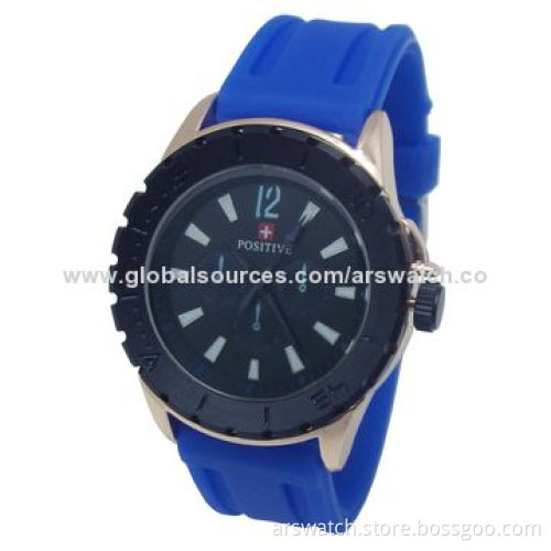 Silicone strap sports watches in Japan quartz movement